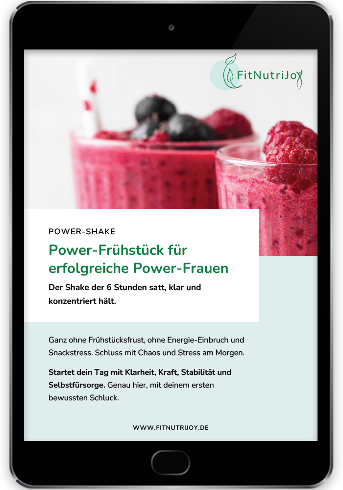 Fitnurtijoy Mockup vom Freebie Power Shake im Tablet